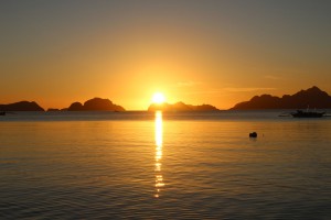 Philippinen-Coron-Coron-Sonnenuntergang